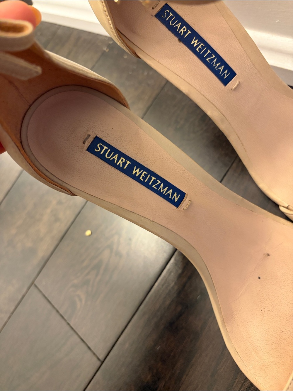 Stuart Weitzman Nude Ankle-Strap Stiletto Sandals - Picture 3 of 8